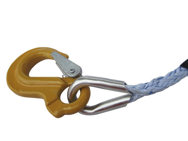 Each synthetic rope is fitted with a stainless steel thimble with crush tubing for maximum eyelet strength.